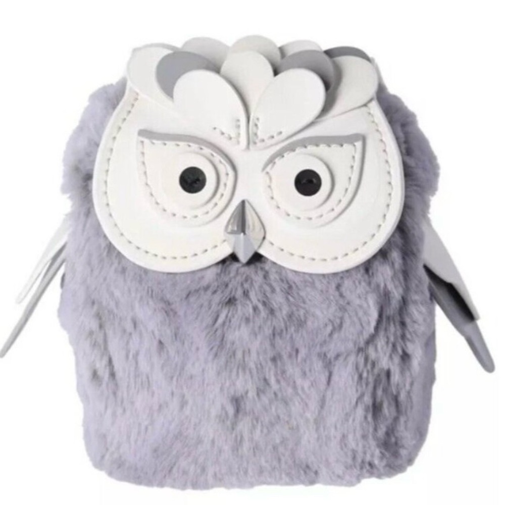 Kate Spade Purple and White Owl Bag charm accessories pouch NWT